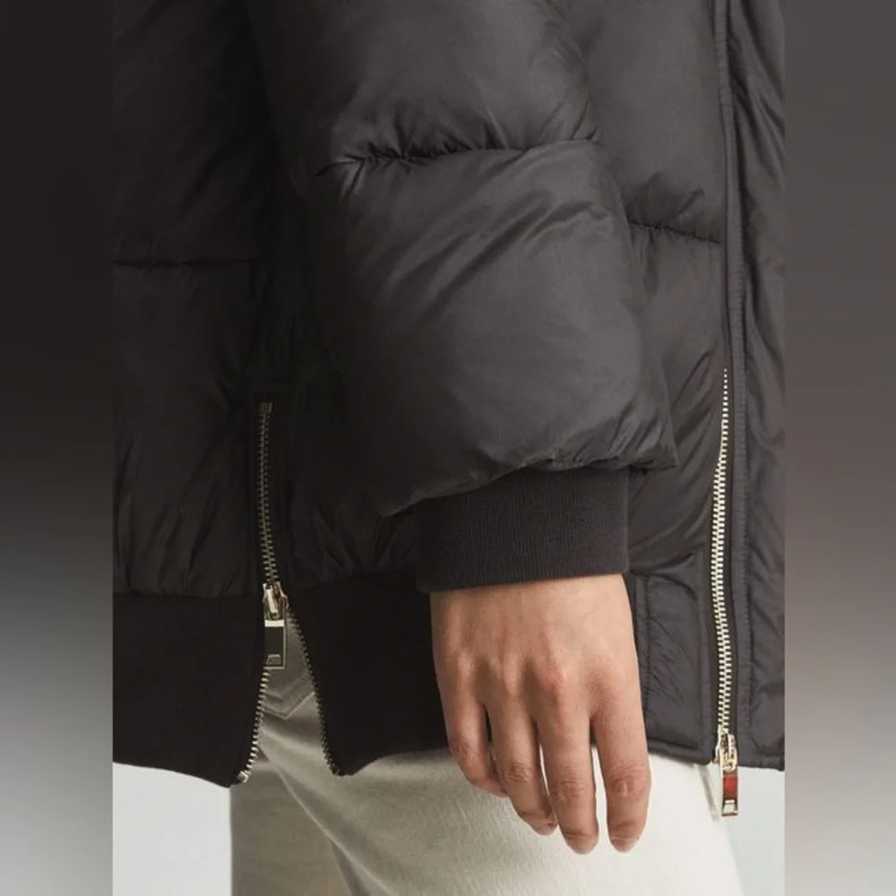 NWT Reiss Kai Puffer Double Zip Jacket In Grey - Picture 4 of 8